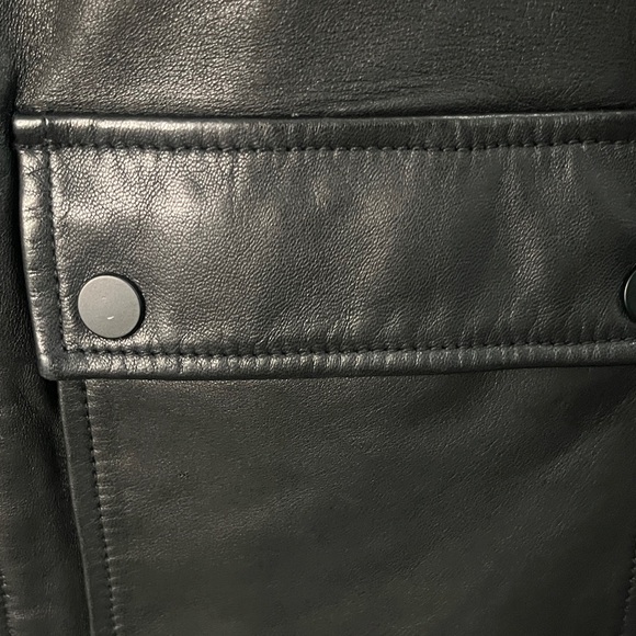 All Saints Leather Jacket with Fur Collar - Picture 3 of 11